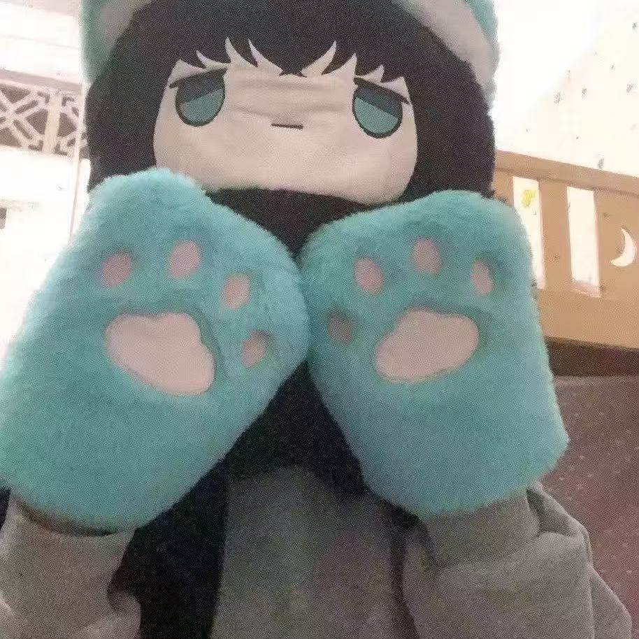 动漫周边二次元原创同人周边玩偶时透无一郎毛绒围巾帽子手套一体,模玩/动漫/周边/娃圈三坑/桌游,棉花娃娃,淘宝优惠券,粉丝福利购,淘宝优惠卷