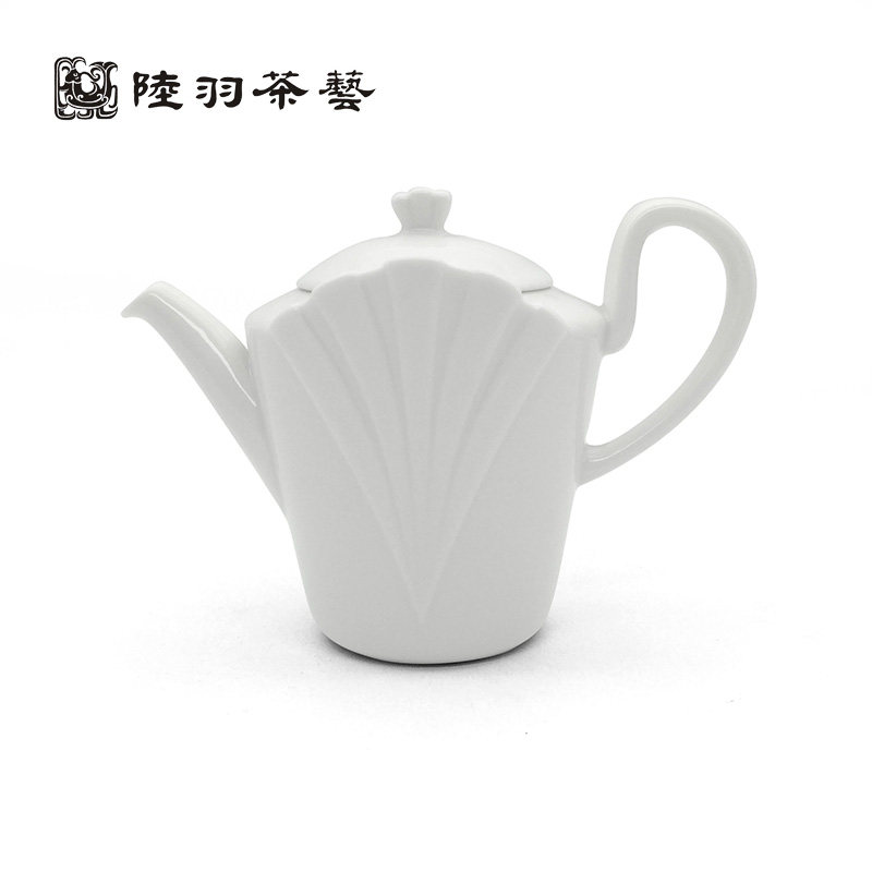 台湾 陆羽 白瓷贝壳茶壶2007 茶艺茶道手工壶 200ml