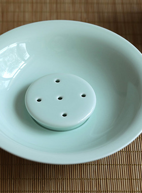 台湾三希陶瓷 牙白/青白829AB养壶盘 小壶承 173mm