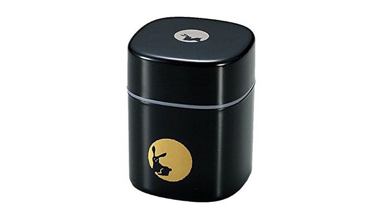 漆器描金黑色茶叶罐
