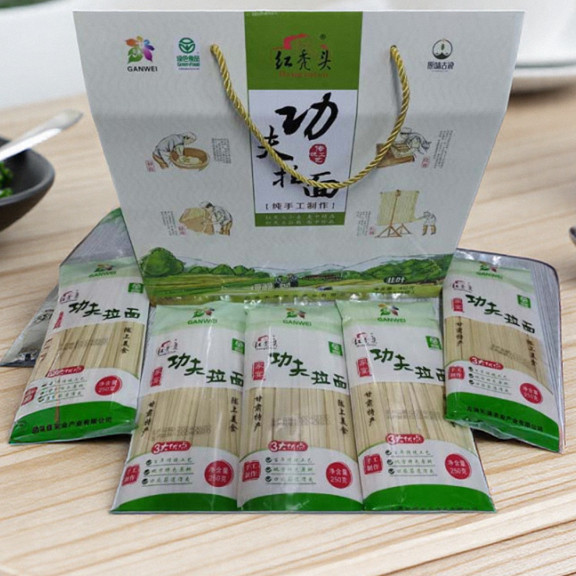红秃头韭叶宽面条整箱原味实惠