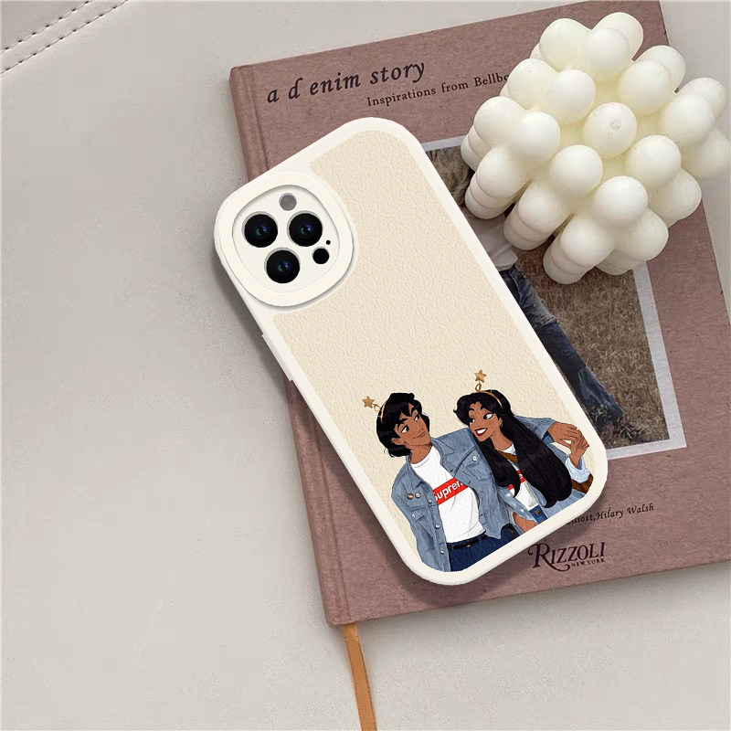 阿拉丁茉莉公主情侣款适用苹果13Pro Max  15p14 11 16promax 6/7 8plus手机壳