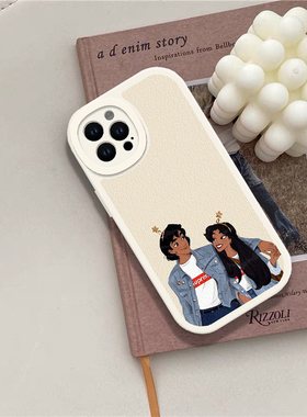 阿拉丁茉莉公主情侣款适用苹果13Pro Max  15p14 11 16promax 6/7 8plus手机壳