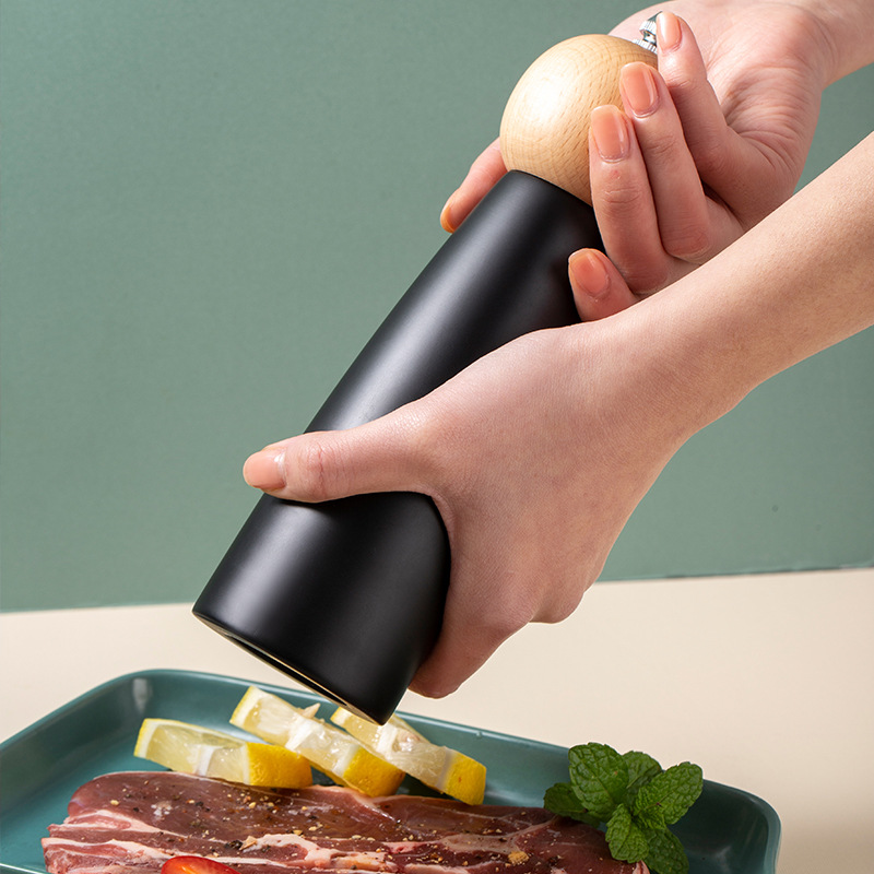 现磨黑胡椒海盐粒混合研磨器手动家用手磨带瓶磨花椒胡椒粉调味瓶