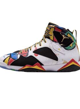 虎牙球鞋Air Jordan 7 AJ7米罗 黑白色 巴塞罗那篮球鞋IQ6573-100
