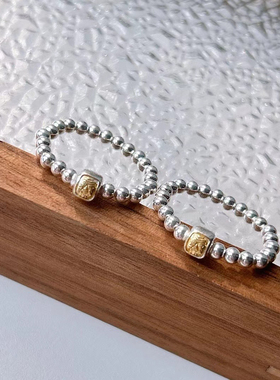 工厂价999足银光珠扎基拉姆小戒指，精致简约男女款