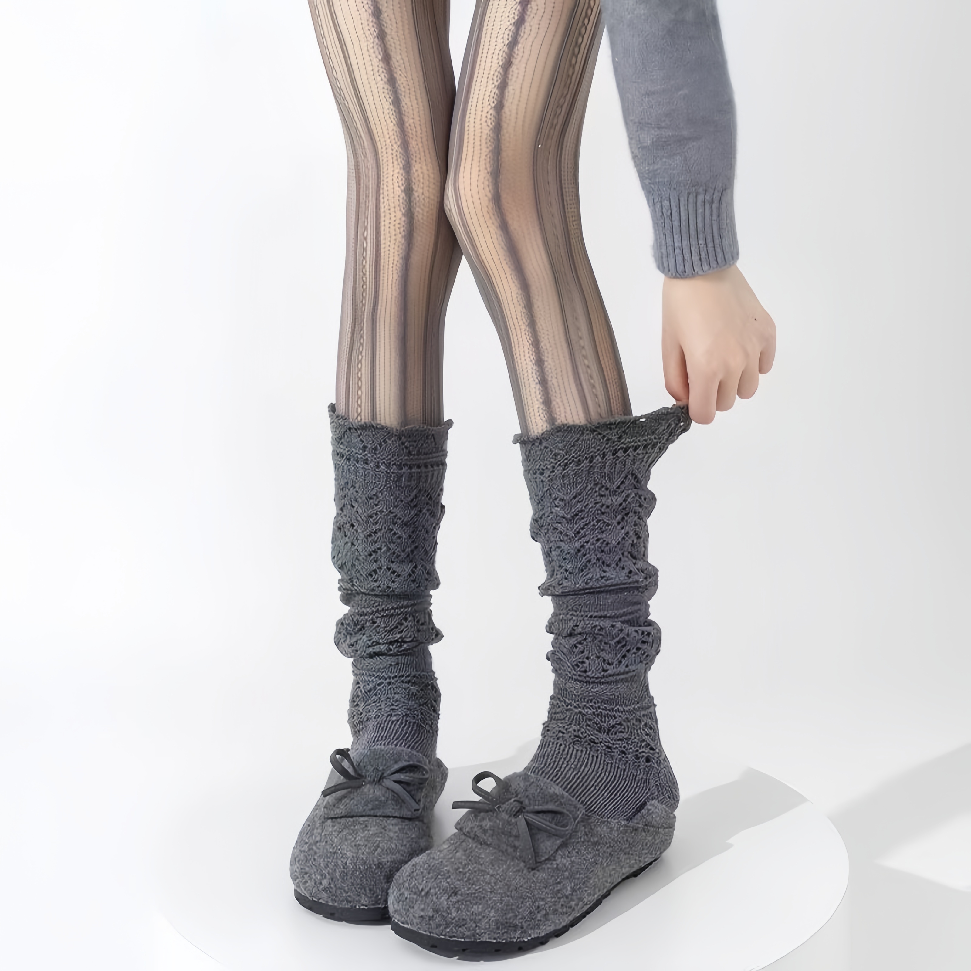 韩系y2k风腿套秋冬堆堆袜套
