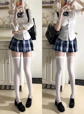 INS过膝袜JK小腿袜日系长袜天鹅绒压力袜子女漫画腿cospl丝袜