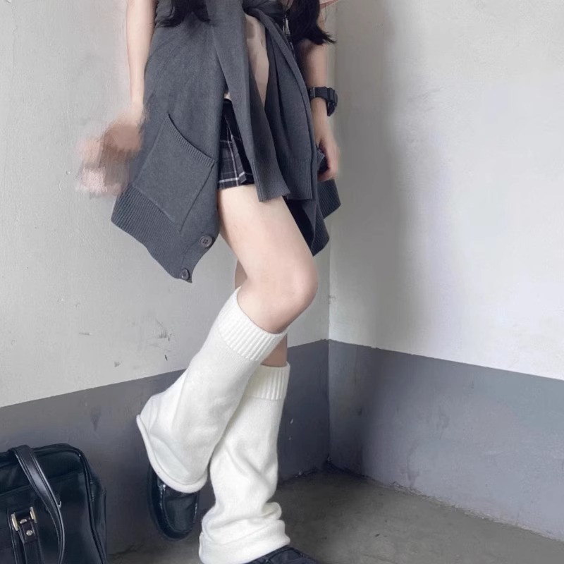 堆堆袜针织袜套y2k辣妹日系学生亚文化阔腿喇叭腿套长筒jk袜子女