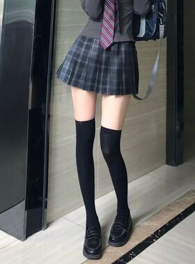 日系JK纯欲风120D白色天鹅绒小腿袜子长筒过膝袜春夏纯色女团袜