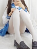 日系白丝袜女萝莉学生洛丽塔Lolita连裤 袜面膜袜子少女奶白色制服