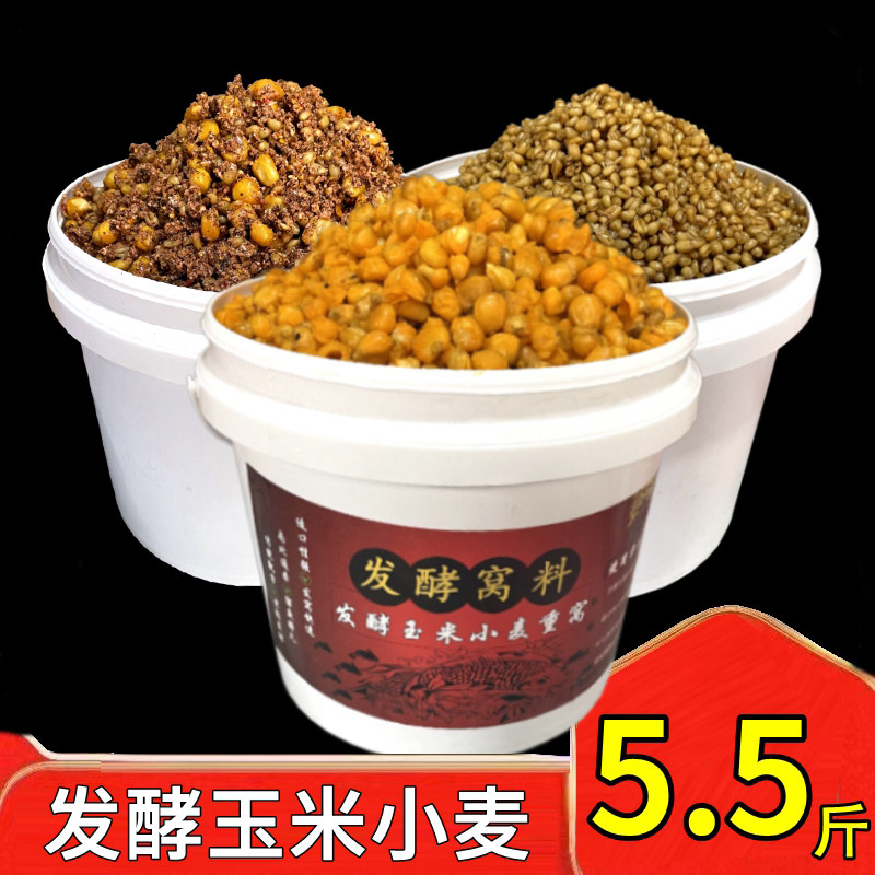 5.5斤桶装发酵玉米大物窝料小麦老坛五谷杂粮野钓鲫鱼草鱼鲤鱼饵
