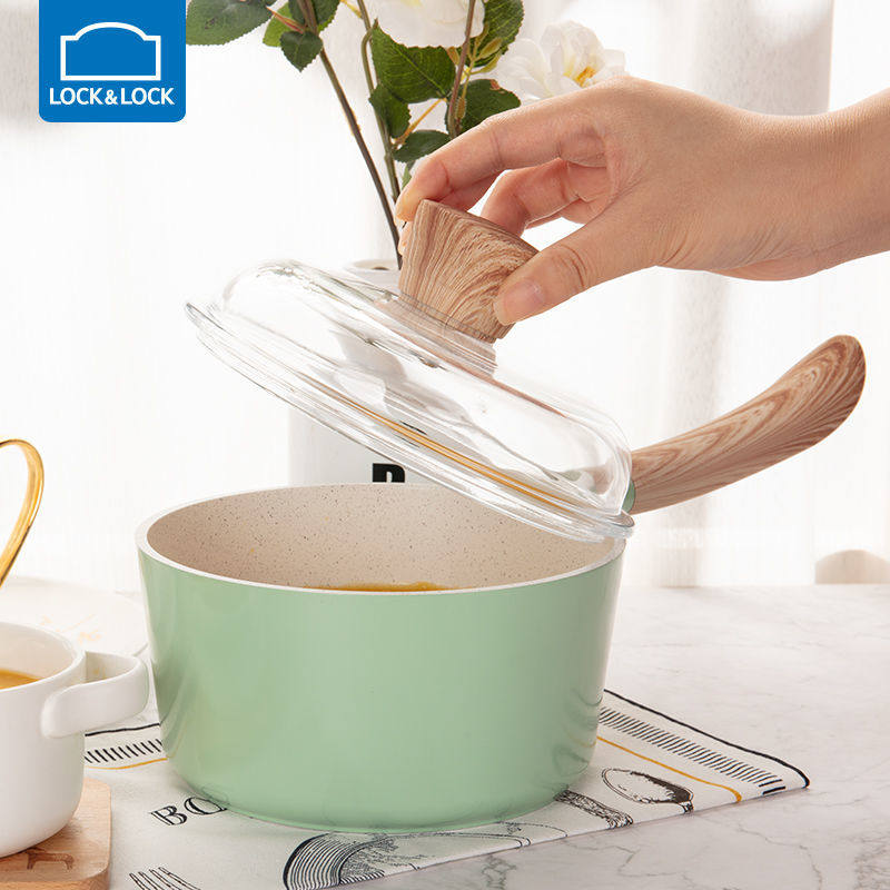 乐扣乐扣lock&lock奶锅电磁炉燃气宝宝婴儿辅食锅热牛奶泡面16cm