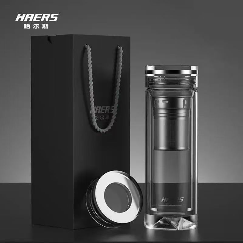 哈尔斯商务双层玻璃杯320ml
