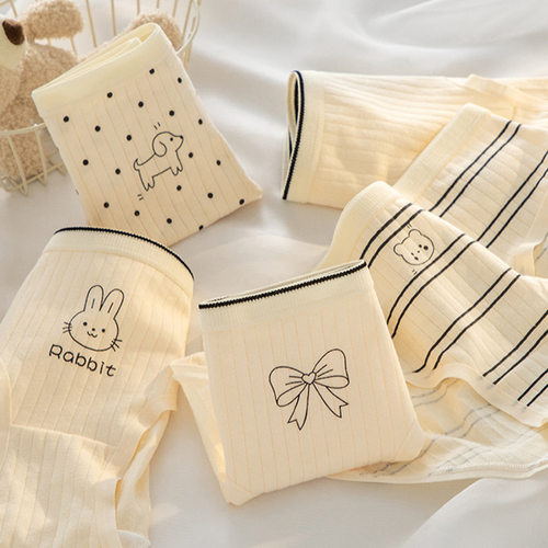 蛋奶酥纯棉中腰三角裤女士内裤