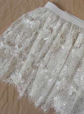 蕾丝裙半身裙短裙外穿黑色女2025春装新款单层透视网纱打底裙屁帘