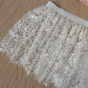 蕾丝裙半身裙短裙外穿黑色女2025春装 单层透视网纱打底裙屁帘 新款