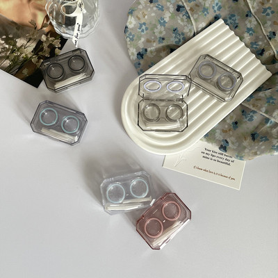像鱼隐形眼镜盒透明迷你简约一体