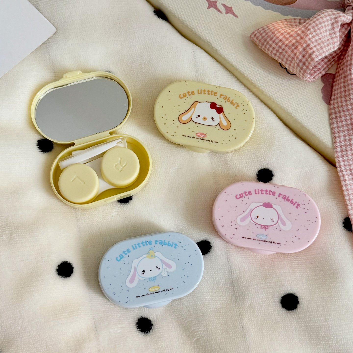 Mend Rabbit带镜子可爱隐形眼镜盒简约美瞳盒伴侣护理盒子B126,ZIPPO/瑞士军刀/眼镜,隐形眼镜伴侣盒,淘宝优惠券,粉丝福利购,淘宝优惠卷