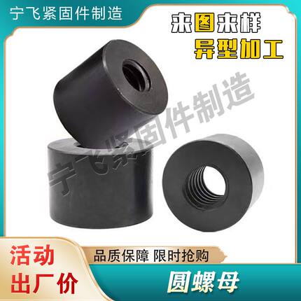 厂家定制圆螺母梯形丝杆螺母 加高加厚螺母 加长圆柱螺母M6-M300