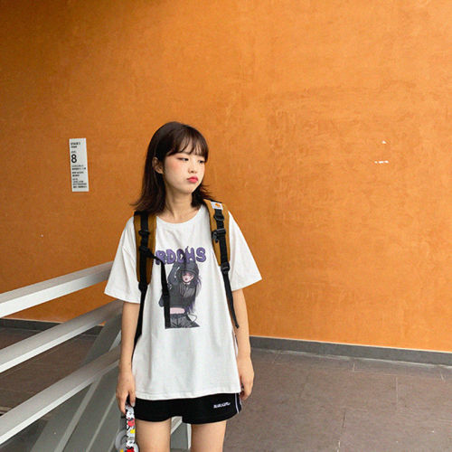 Summer 2021 new Korean loose black short sleeve T-shirt for women