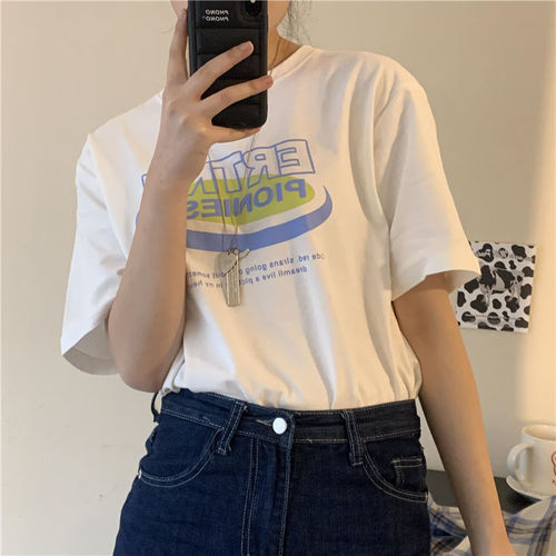 Summer Korean T-shirt women's 2021 new thin versatile niche age reducing short sleeve top