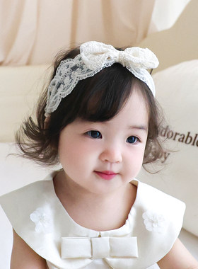 婴儿发带夏季蕾丝公主女宝宝头饰护囟门发带小月龄婴幼儿发饰