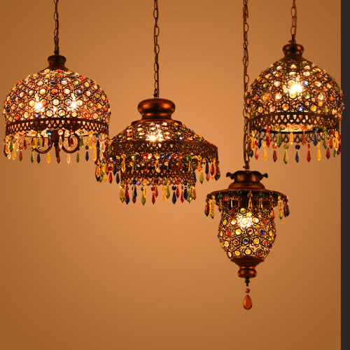 异域东南亚彩色水晶吊灯