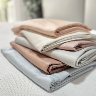 柔软垂顺滑亲肤真丝触感 竹纤维三件套床单两个枕套 缎纹特价 99元