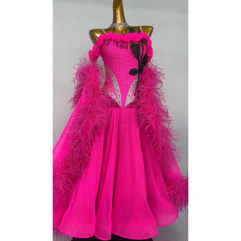 懒猫onue高端定制摩登舞赛服【MM596】国标舞高定轻奢优雅连衣裙