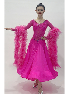 懒猫onue高端定制【MM862】摩登舞赛服 舞台演出服国标舞比赛裙子