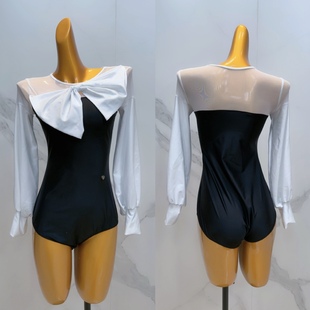 onue高端定制摩登舞服新款舞蹈上衣练功服交谊舞国标舞班服连体衣