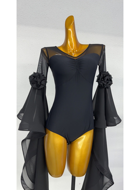 懒猫onue高端定制【MM644】上衣摩登舞服 黑色国标舞练功服舞蹈服