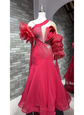 懒猫onue高端定制【MM825】摩登舞赛服 优雅法式国标交谊舞连衣裙