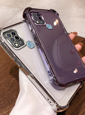 四角气囊防摔适用传音infinix hot10t手机壳透明Transsion hot 10t外壳软全包保护套ins网红纯色简约男女款潮