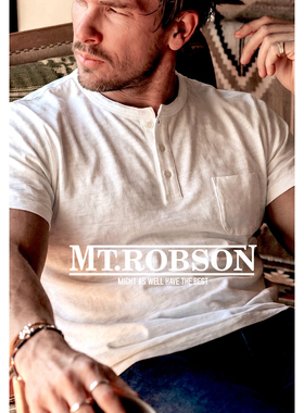 【380克！竹节棉重磅】MT.Robson亨利领短袖T恤美式复古 MTROBSON