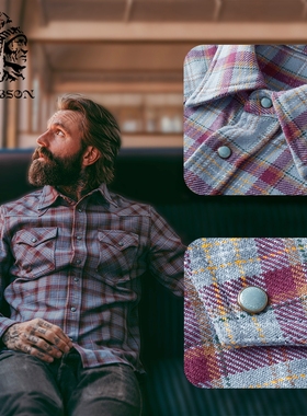 【13.8盎司】MTROBSON 重磅厚实美式复古长袖 美式西部衬衫高密度