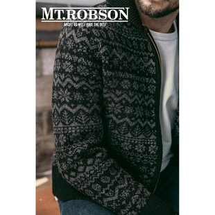 【限量款】MTROBSON 青果领重磅羊毛夹克毛衣美式复古费尔岛开衫