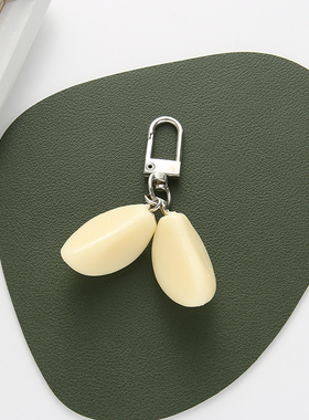 大蒜钥匙扣 仿真食物挂件链蒜瓣大葱洋葱食玩蔬菜挂饰X-0747