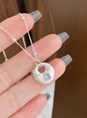 纯银古法小胖福项链送闺蜜平安扣