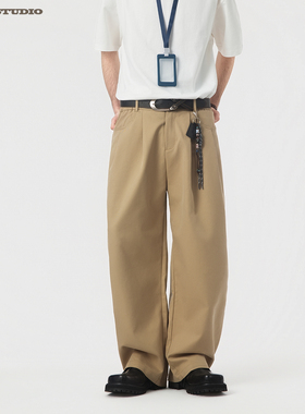 ASOT 莱赛尔天丝棉四季裤 男女美式复古直筒宽松通勤百搭休闲长裤