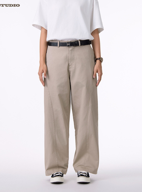 ASOT休闲长裤 春秋cozyfit宽松简约男女同款中性风纯色直筒裤