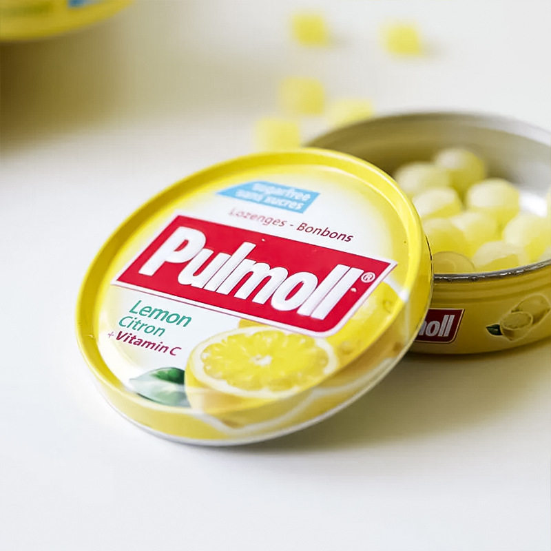 德国进口Pulmoll飚摩维生素C薄荷糖清凉润喉清口提神糖果零食铁盒