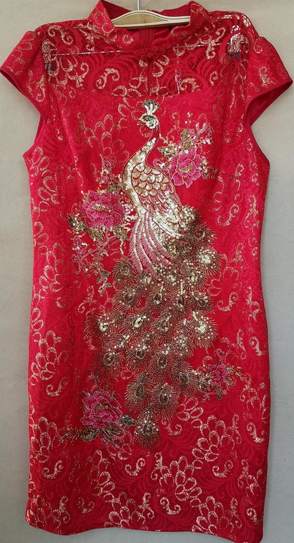 新款正品修身风弹力钉珠改良旗袍