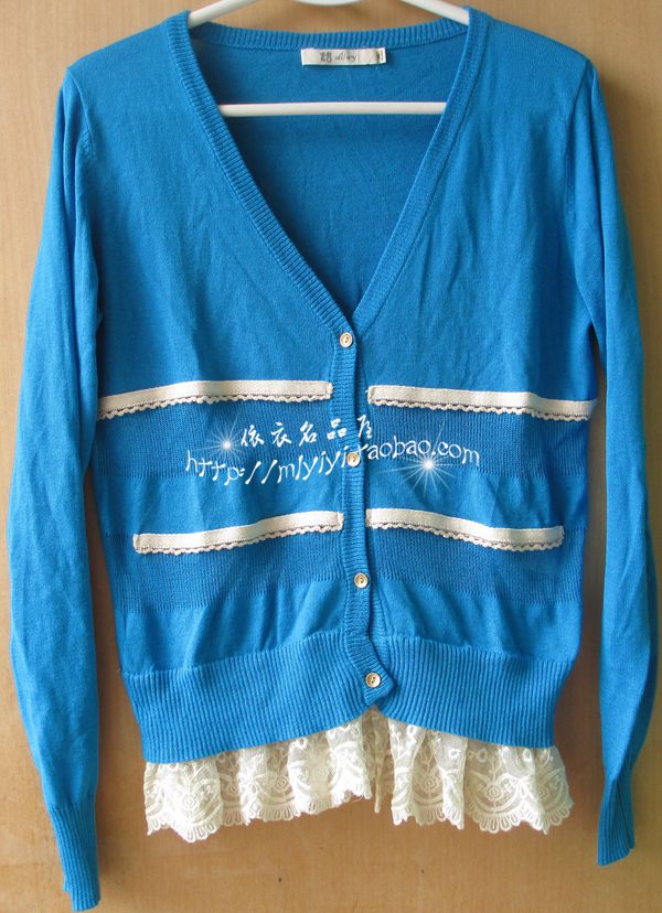 品牌女装折扣店新款专柜正品2024春装甜美百搭毛衣毛衫开衫无吊牌