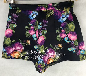 品牌女装折扣专柜正品清仓春秋冬装新款甜美百搭碎花修身显瘦短裤