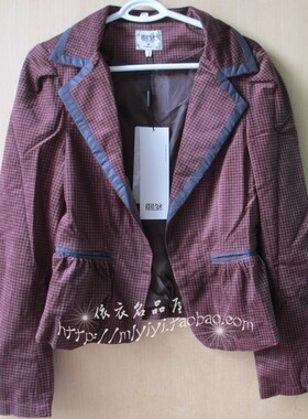 折扣正品新款西装领双层短外套
