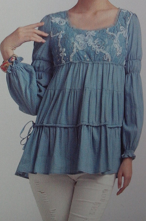 甜美风百搭花朵棉布衬衣小衫