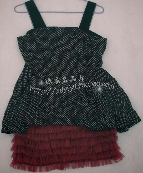 品牌女装折扣夏新款正品甜美百搭圆点修身吊带连衣裙蛋糕裙无吊牌