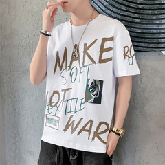 Summer short sleeve T-shirt trend versatile men's half sleeve T-shirt simple top fashion